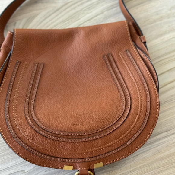 Chloé Marcie Brown Leather Crossbody Bag with Tassel - Picture 6 of 8